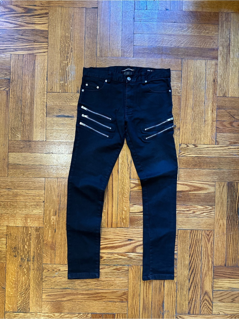 Black Saint Laurent D02 Jeans 5 Zippers sz 30